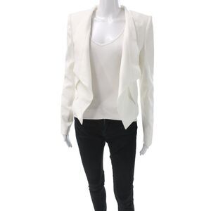 BCBG Max Azria Women Basic Jacket White Rayon Long Sleeve Size XS